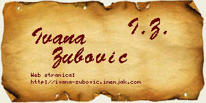 Ivana Zubović vizit kartica